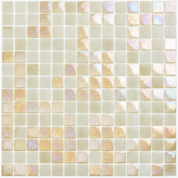 Mozaika basenowa w lśniących odcieniach beżu.