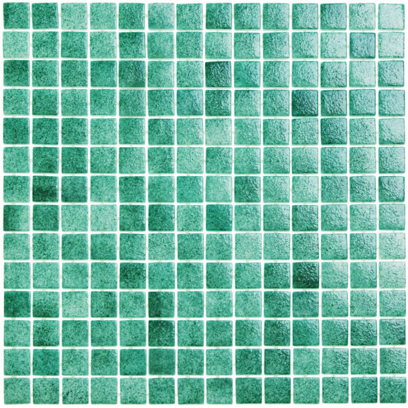 Mozaika basenowa o wesołym zielonym odcieniu.