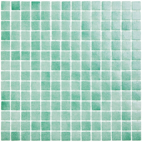 Mozaika basenowa w odcieniach zieleni jadeitu.