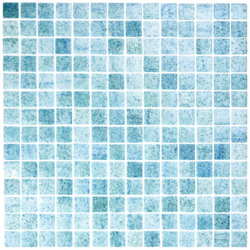 Mozaika basenowa intensywnie turkusowa o wyrazistej fakturze.
