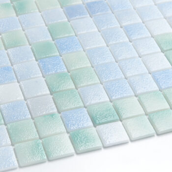 Szklana mozaika kwadratowa - miks odcieni niebieskiego i zielonego